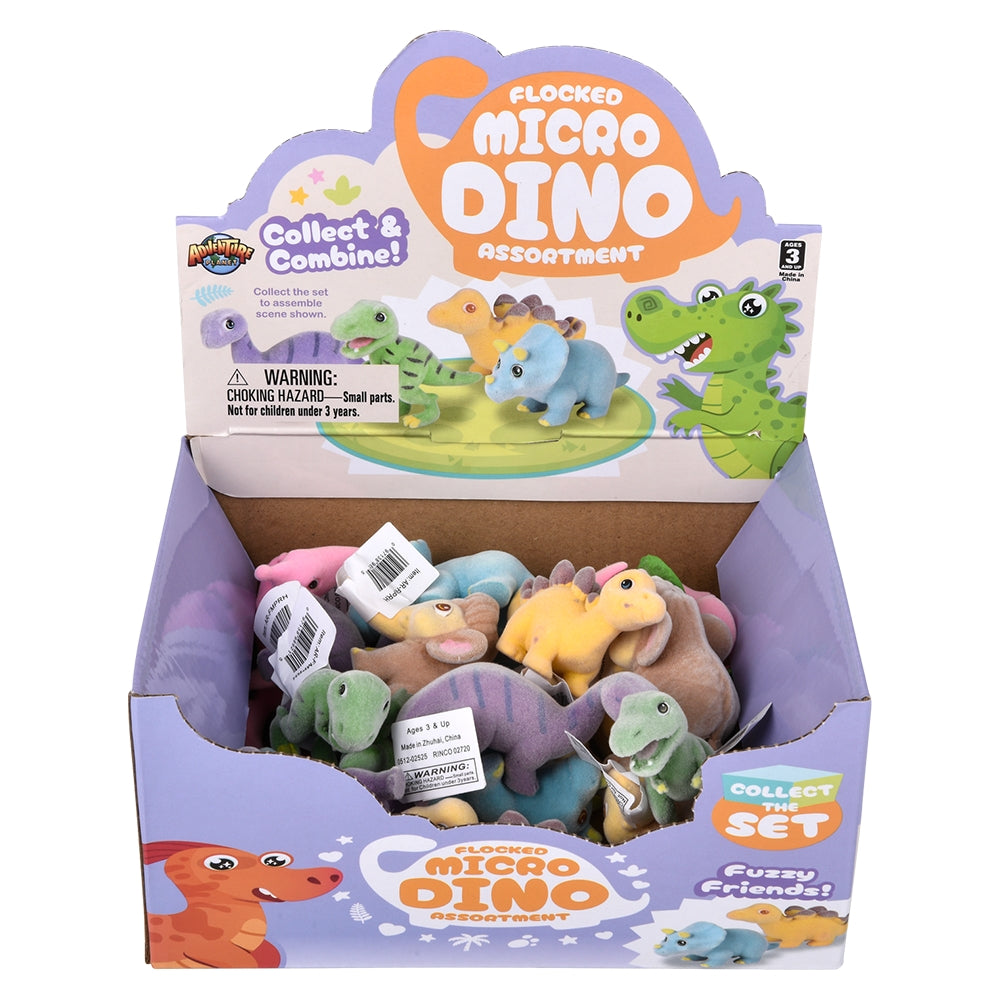 Flocked Dinosaur Assortment (24 Pc Display)