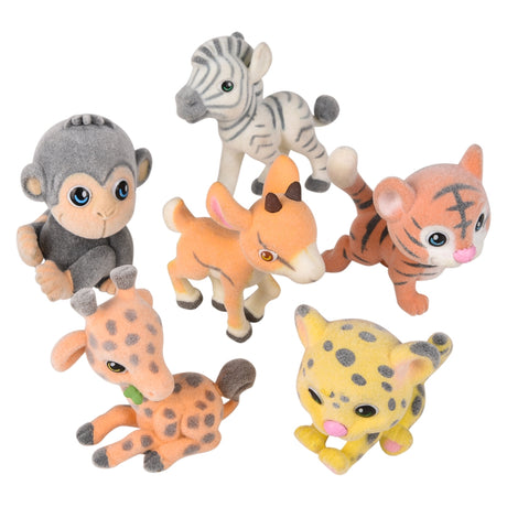 Flocked Micro Zoo Assortment (24 Pc Display)