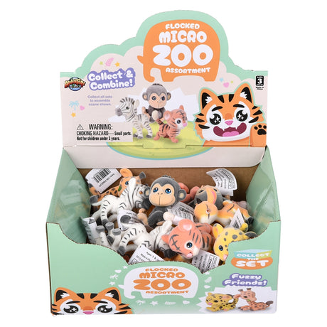 Flocked Micro Zoo Assortment (24 Pc Display)