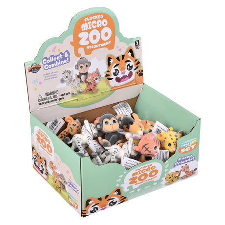 Flocked Micro Zoo Assortment (24 Pc Display)