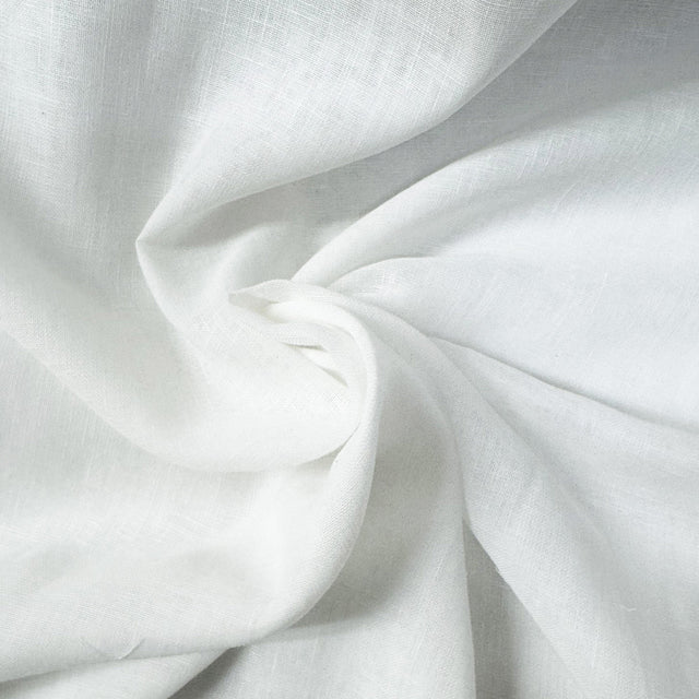 Ariella Sheer Polyester Linen Blend Fabric - Ivory Solid Sheer, 118" Width (1 Yard)