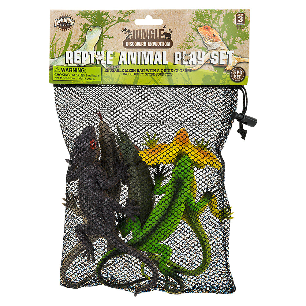 Reptile Figures in Mesh Bag