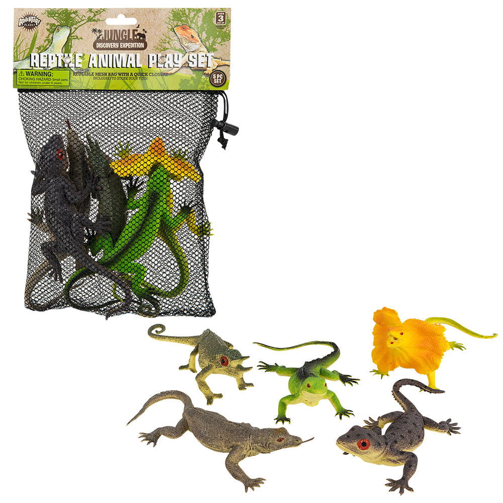 Reptile Figures in Mesh Bag