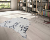 Vegan Cream Metallic Shiny Glow Faux Hide Area Rug/Carpet for Elegant Décor