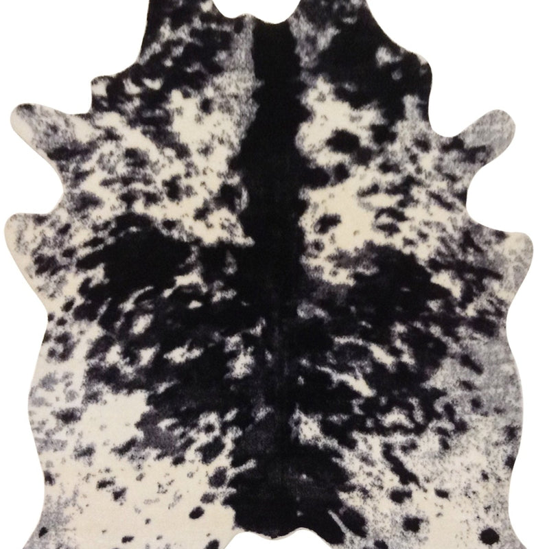 Vegan Cream Metallic Shiny Glow Faux Hide/Cowhide Area Rug/Carpet for Elegant Home Décor