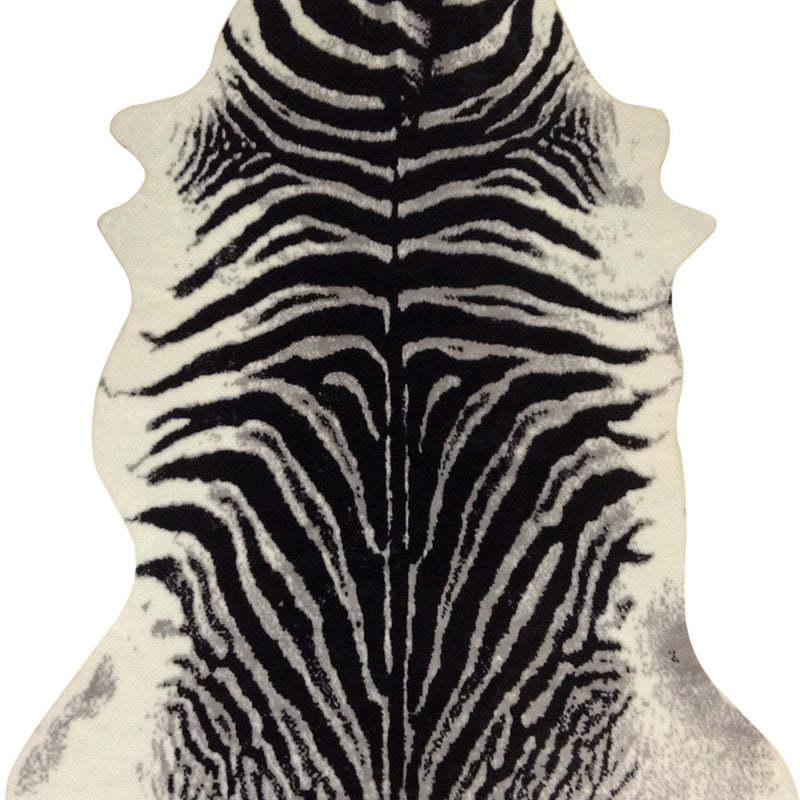 Zebra Print Vegan Faux Hide Area Rug/Carpet
