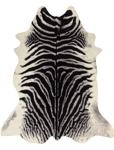 Zebra Print Polyester Faux Fur Rug - Zebra Animal Print, 5' X 7' (1 Rug)