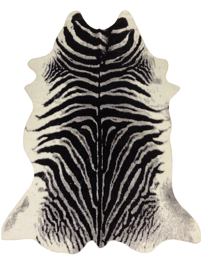 Zebra Print Polyester Faux Fur Rug - Zebra Animal Print, 5' X 7' (1 Rug)