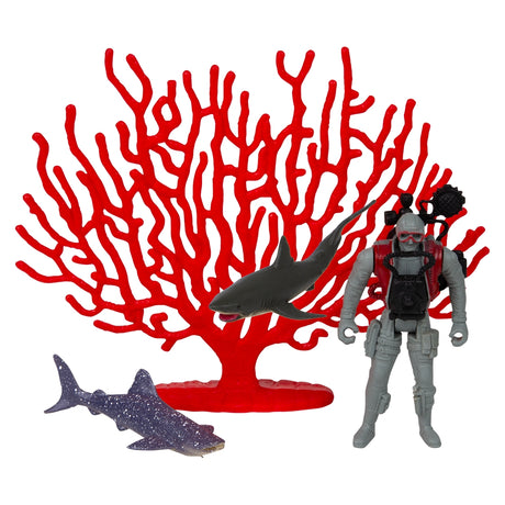Shark Diver Figurine Set