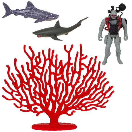 Shark Diver Figurine Set