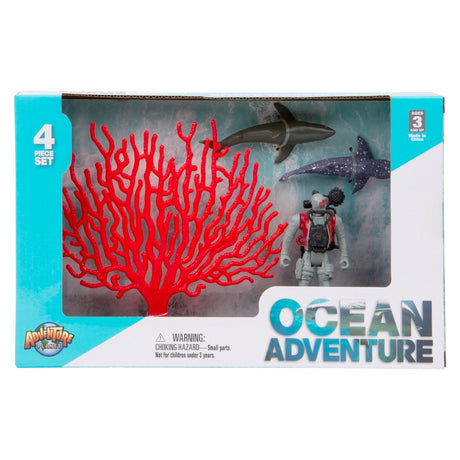 Shark Diver Figurine Set