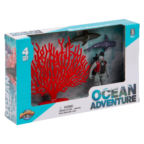 Shark Diver Figurine Set
