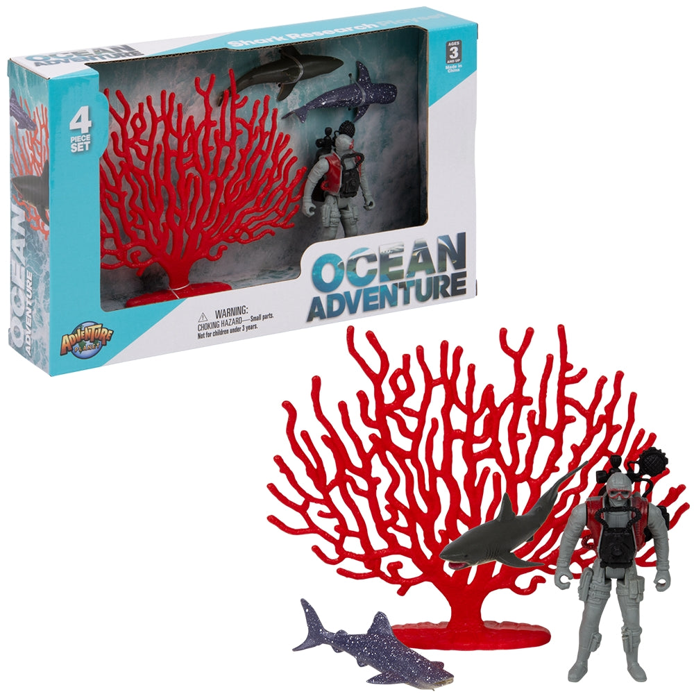 Shark Diver Figurine Set