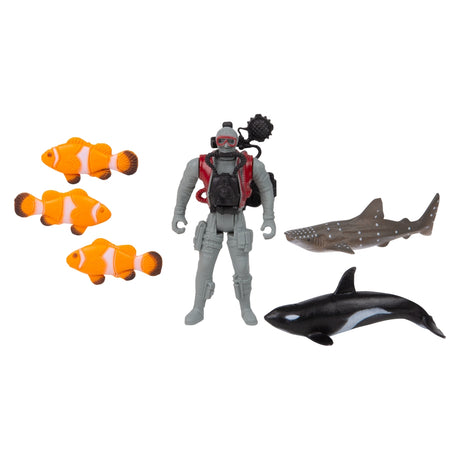 Ocean Research Pod Whale And Shark Figurine Set