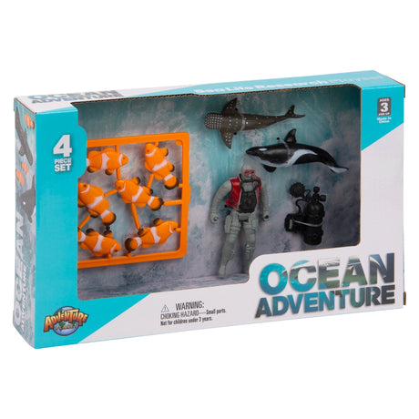 Ocean Research Pod Whale And Shark Figurine Set