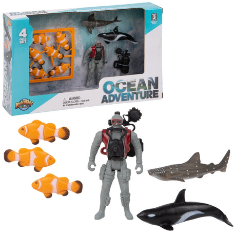 Ocean Research Pod Whale And Shark Figurine Set
