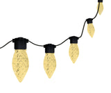 C9 Warm White Faceted 25 LED Light Set – Commercial Grade Christmas String Lights