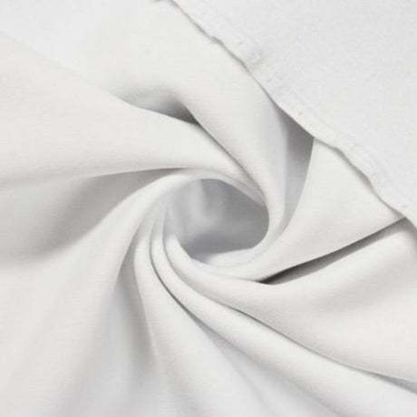 Brushed Polyester Spandex Tricot Fabric - White, 58/60" Width, 200 GSM (1 Yard)