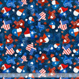 Cotton Print Heart of Texas Navy Fabric 44/45