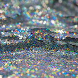Stretch Mesh Sequin Fabric Blue