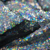 Stretch Mesh Sequin Fabric Blue