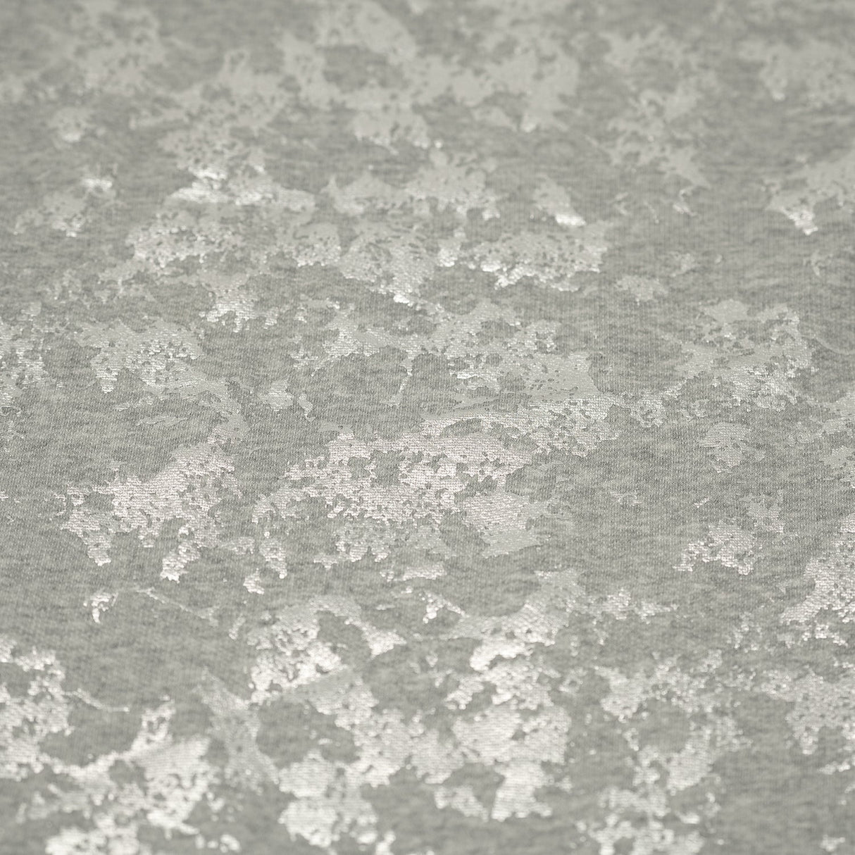 Cloud 9 Foil Printed Brushed Terry Fleece Fabric - Mauve/Rose Gold, Gray/Silver, 57" Width (1 Yard)
