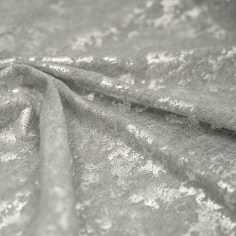 Cloud 9 Foil Printed Brushed Terry Fleece Fabric - Metallic Speckled Foil Print, 57" Width (1 Yard)