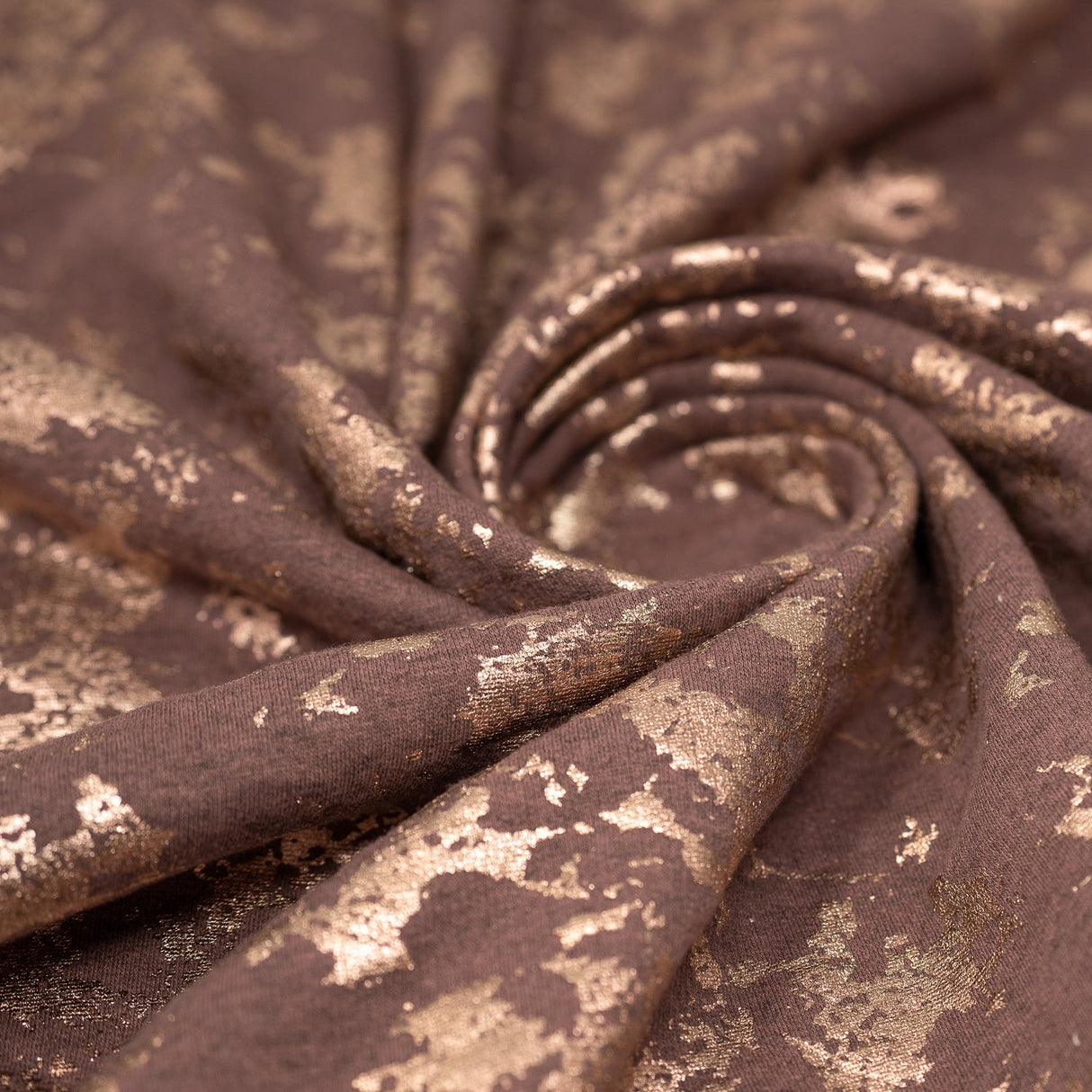 Cloud 9 Foil Printed Brushed Terry Fleece Fabric - Metallic Speckled Foil Print, 57" Width (1 Yard)