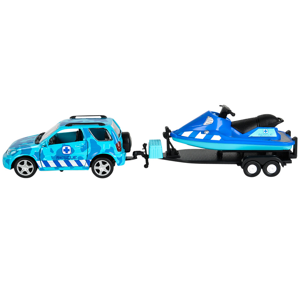 Aquatic Die-Cast 4 X 4 Rover And Jet Ski
