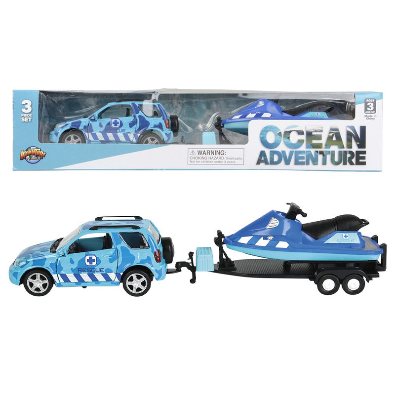 Aquatic Die-Cast 4 X 4 Rover And Jet Ski