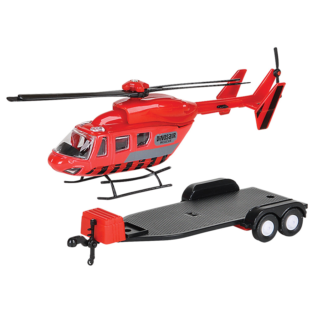 Dinosaur Die-Cast Rover and Helicopter Set