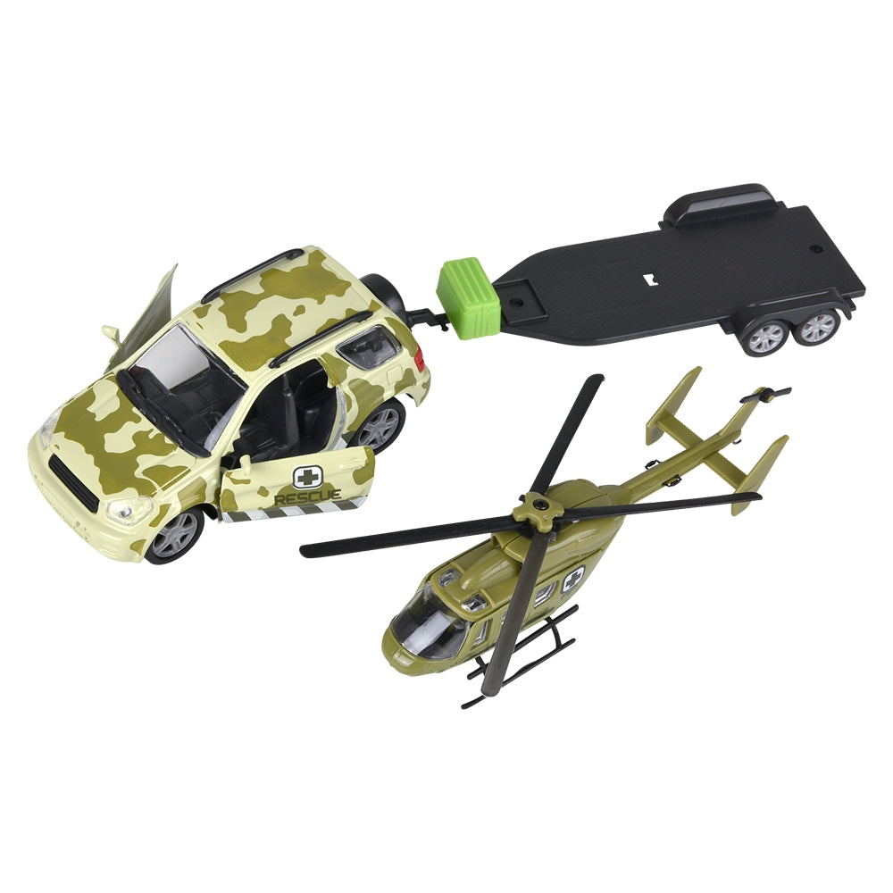 Die-Cast Rover and Helicopter Set (1 PC)