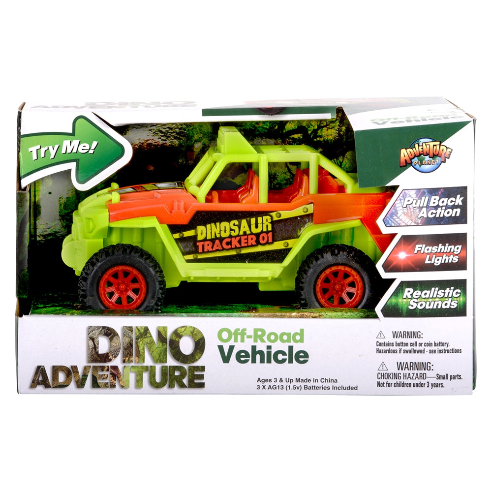 Dino Off-Road Vehicle 7" Pull Back Lights & Sound