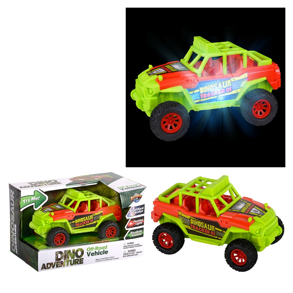 Dino Off-Road Vehicle 7" Pull Back Lights & Sound