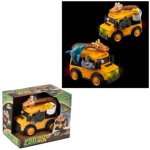 Animal School Bus With Lights and Sound