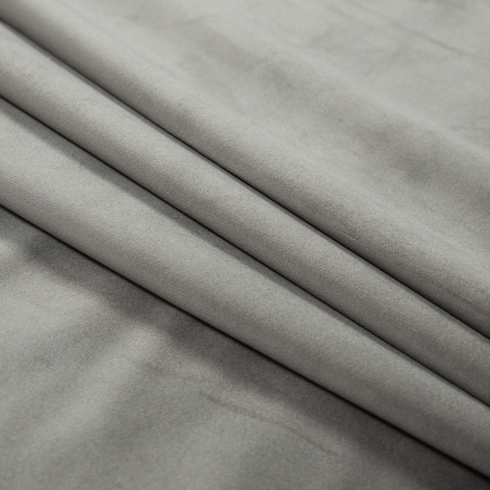 Ultra Soft Polyester Velvet - Gray - British Imported