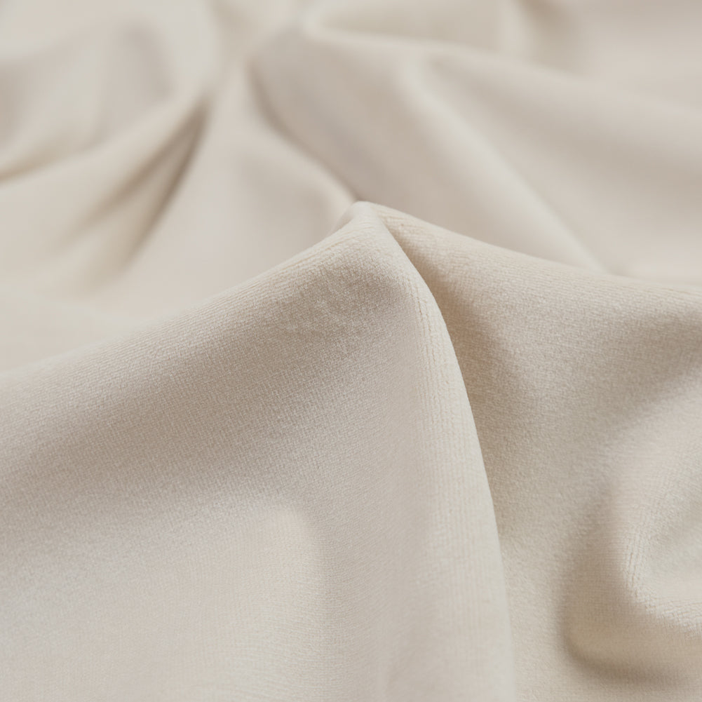 Ultra Soft Polyester Velvet - Cream - British Imported