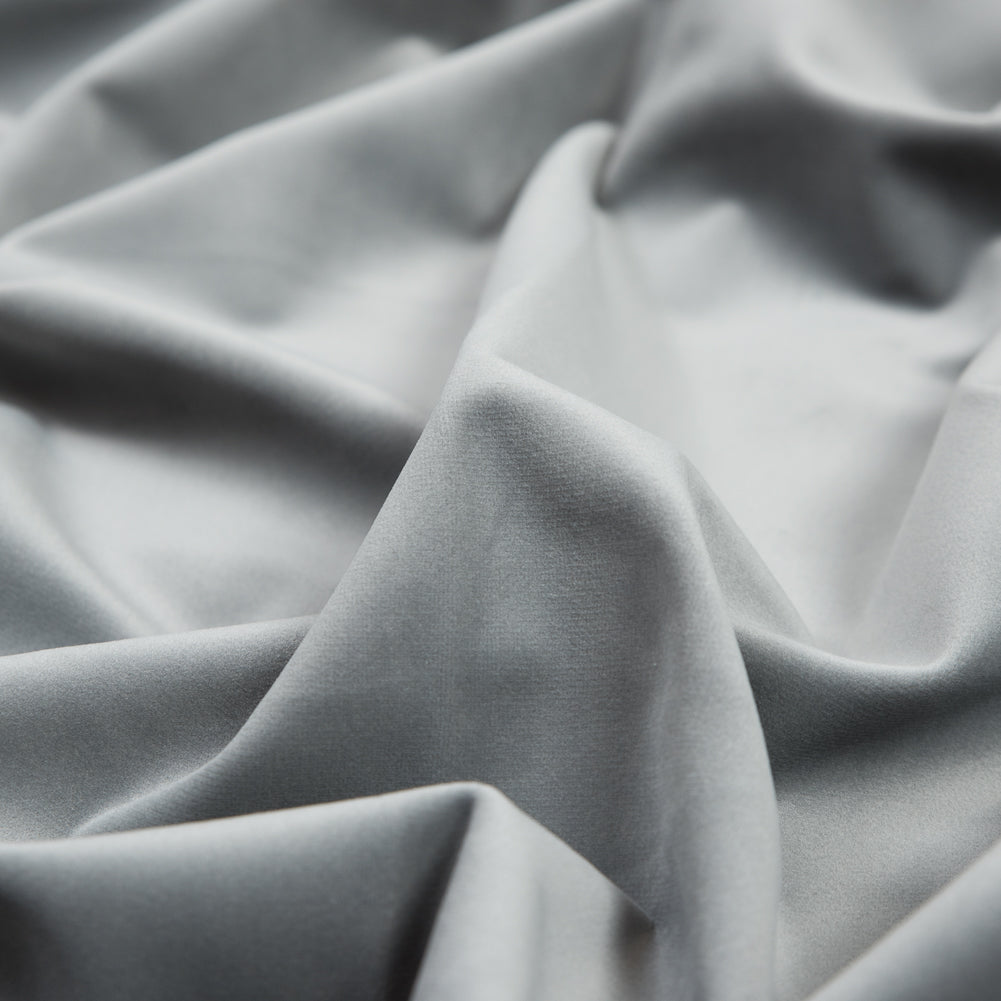 Ultra Soft Polyester Velvet - Silver - British Imported