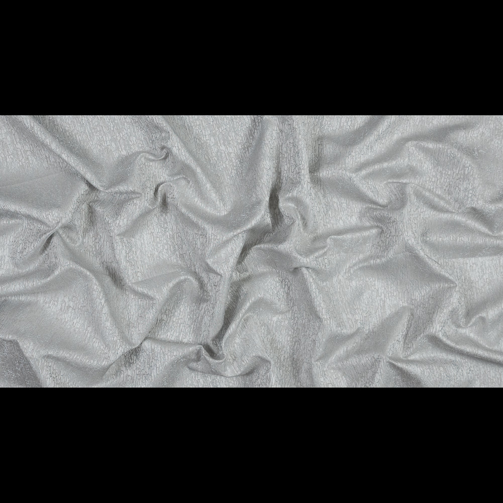 Satin-Face Jacquard - Silver Crackle - British Imported
