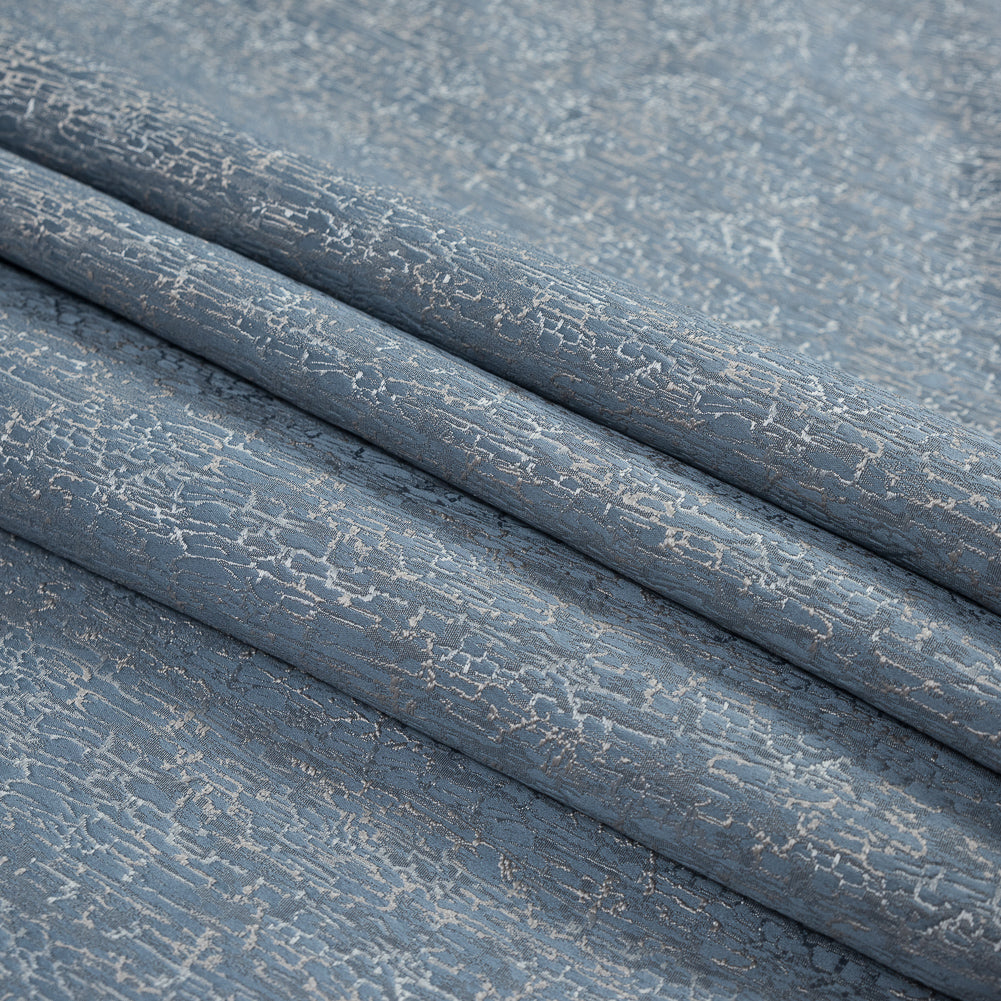 Satin-Face Jacquard - Sky Crackle - British Imported