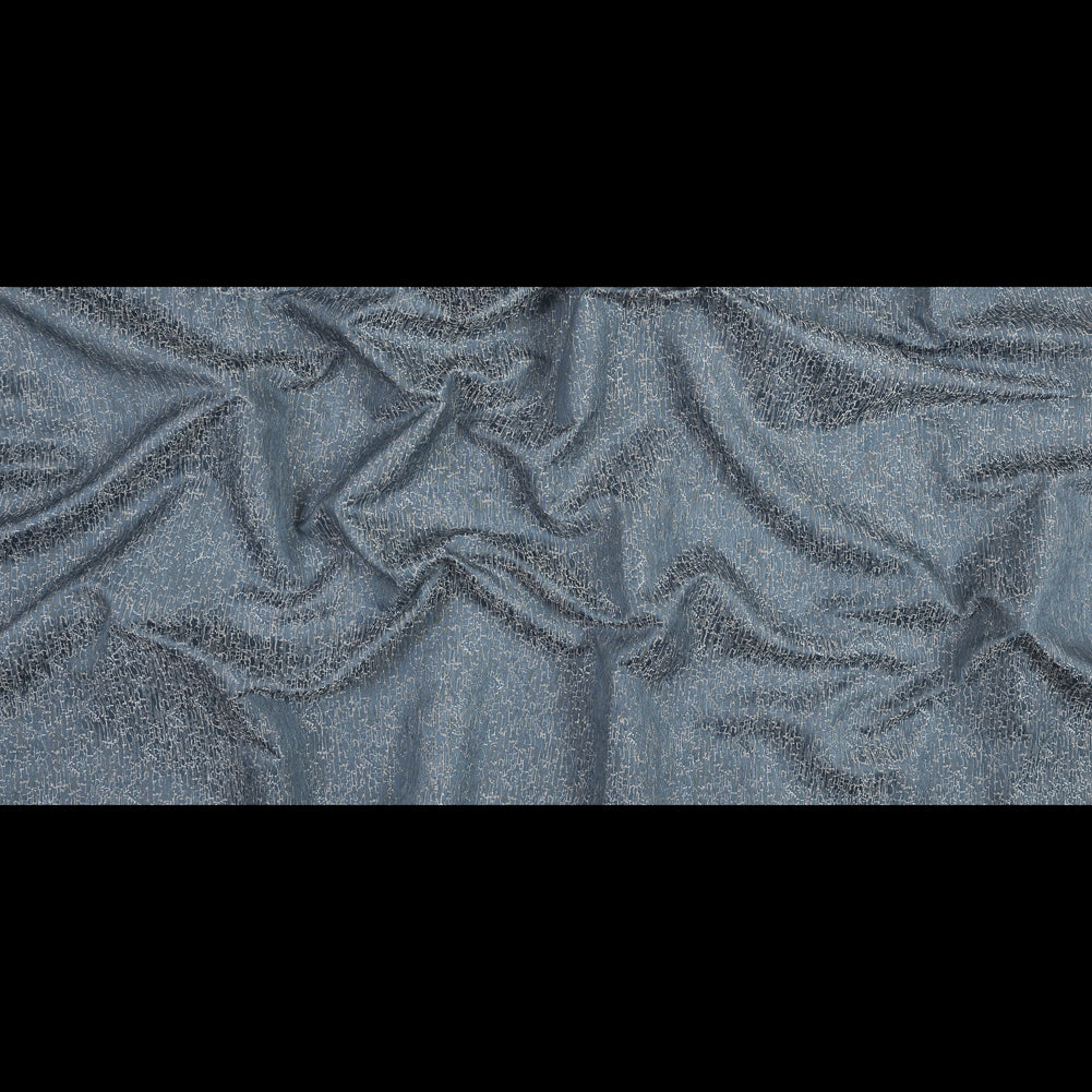 Satin-Face Jacquard - Sky Crackle - British Imported