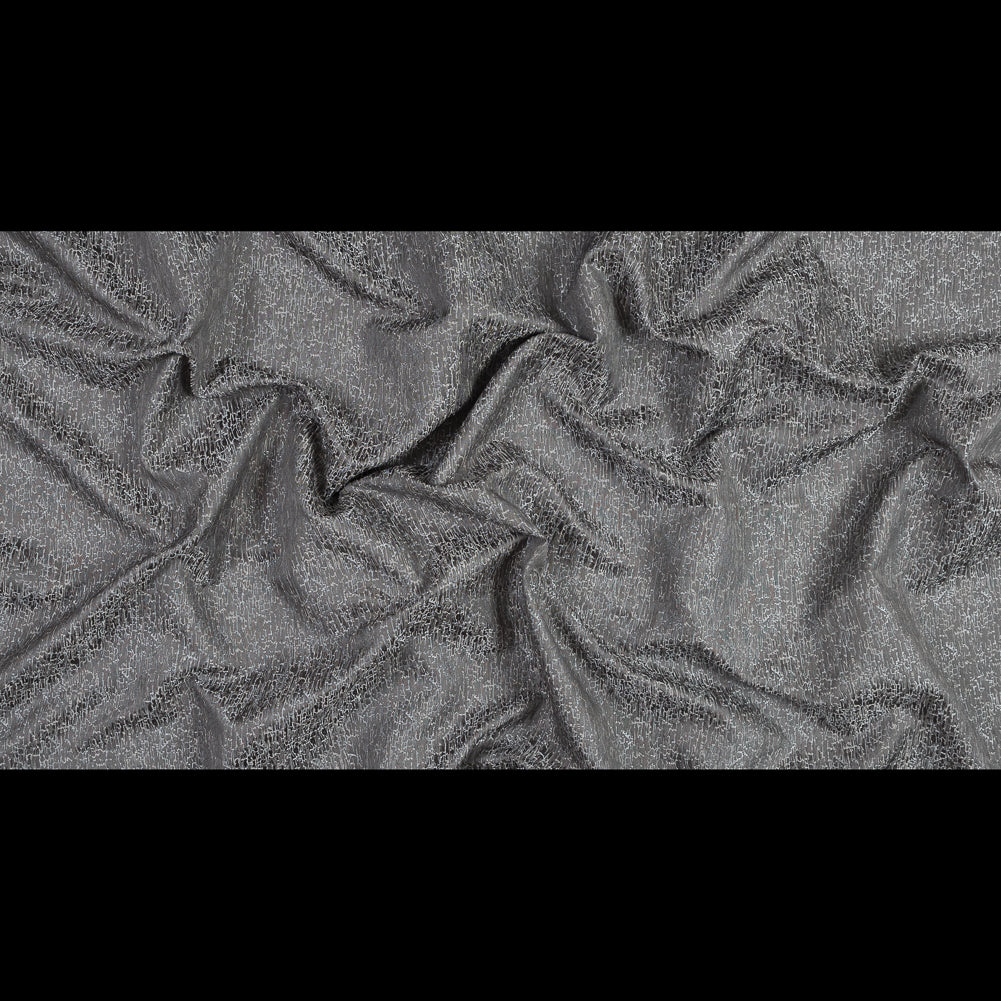 Satin-Face Jacquard - Slate Crackle - British Imported