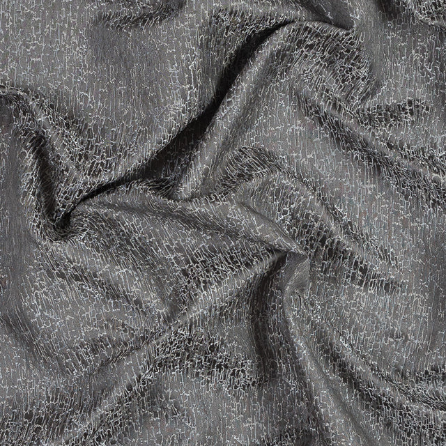 Satin-Face Jacquard - Slate Crackle - British Imported