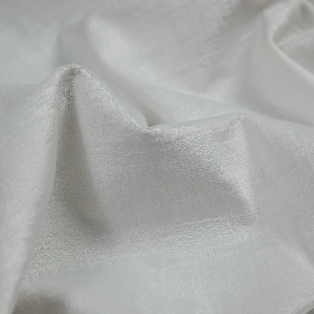 Embossed Textured Velvet - Alabaster - British Imported