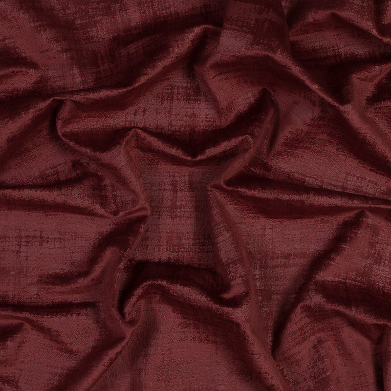 Embossed Textured Velvet - Claret - British Imported