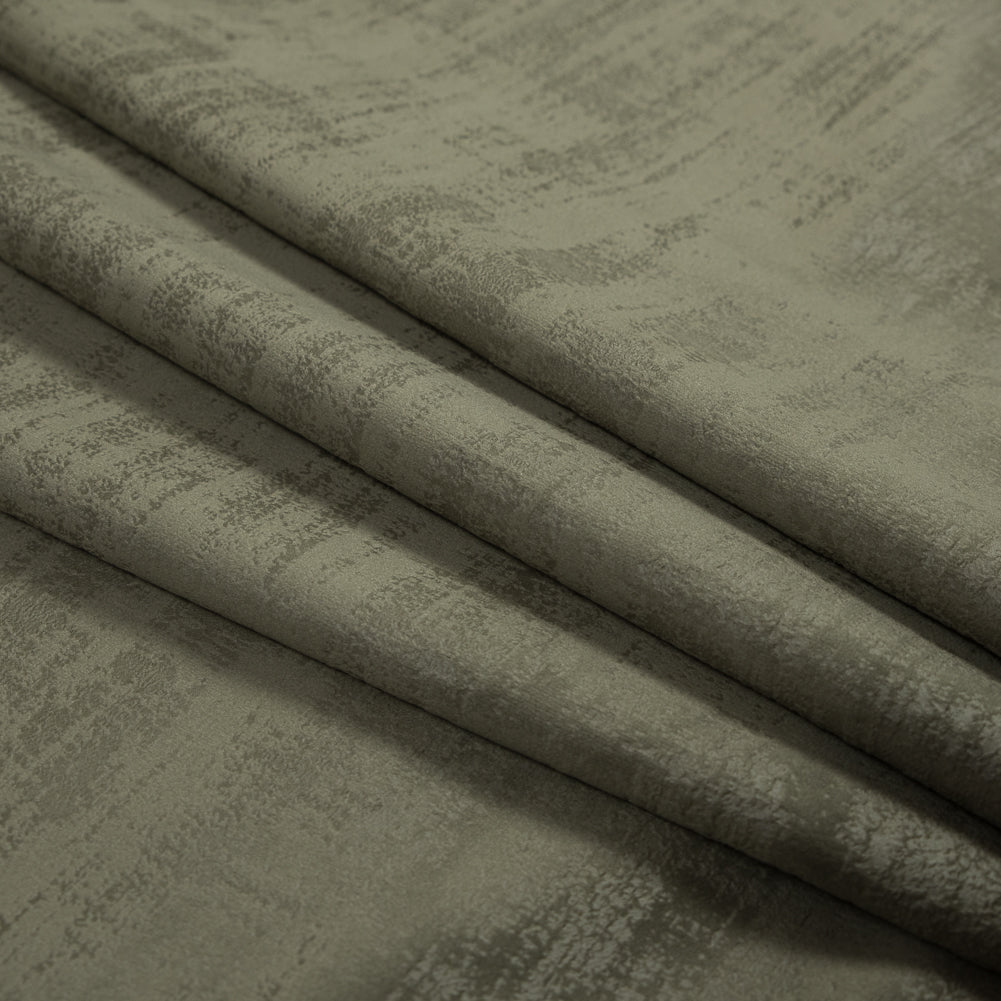 Embossed Textured Velvet - Olive - British Imported