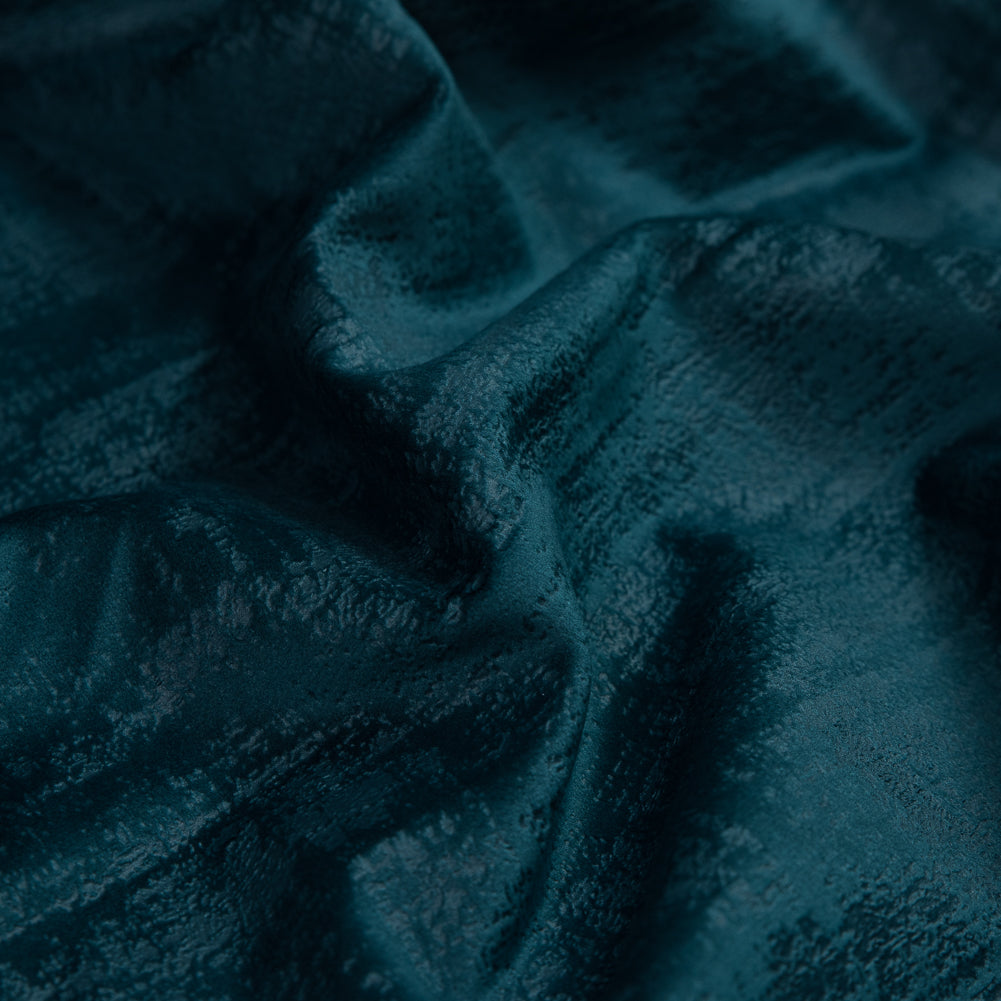 Embossed Textured Velvet - Peacock - British Imported