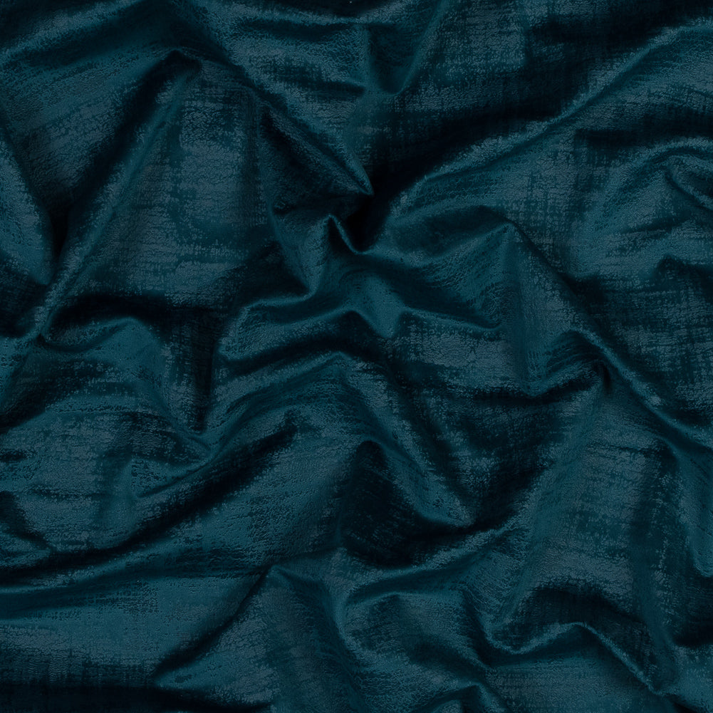Embossed Textured Velvet - Peacock - British Imported