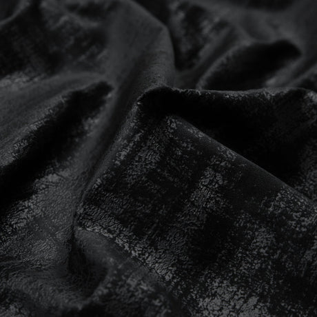 Embossed Textured Velvet - Raven - British Imported