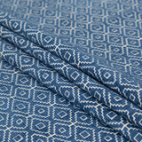 Chenille Jacquard - Denim Diamond Geometric - British Imported